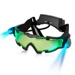 AGM Adjustable Night Vision 25 Feet Goggles with Flip-out Lights Green Lens