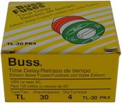 Bussman TL-30PK4 30 Amp TL Edison Plug Time Delay Fuse 4 Count