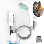 HONG XIN ZHI DA Portable Outdoor Shower Pump Camping Shower Pump Rechargeable LED IPX8 Waterproof for Indoor Outdoor Camping Hiking Motorbikes Travel Shower Car Pet Cleaning