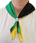 Komonee Tie Neck Ring Loop Clasp Silver Colour With Jamaica Flag Bandana Head Scarf Headbands Handkerchief Cowboy Cotton Bib Party Face For Mens Womens Unisex