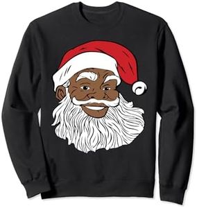 Black Jolly Santa Sweatshirt - Fun African American Santa Sweatshirt