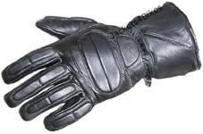 Men’s Winter Gauntlet Motorcycle Gloves, 100% Natural Sheep Leather, Thinsulate Thermal Heated Lining, Full Windproof Cold Weather Water Resistant, Reinforced Warm Biker Driving Glove Black XL