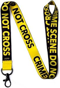 Crime Scene Do Not Cross Reversible Lanyard Keychain with Metal Clasp - Forensic ID Lanyard for Keys Badge Name Tag - ID Holder Keychain for CSI Fan Men Women Kids Nurse (Black or Yellow, 1 Lanyard)