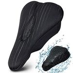 Souke Sports Bike Seat Cushion Cover,Foam& Gel Padded Bike Seat Covers,Anti-Slip Bicycle Saddle Pad for Women Men, Velcro Closure, Hollow Breathable Design,Water & Dust Cover,for Exercise