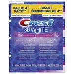 Crest 3D White Whitening Toothpaste Radiant Mint, 65 mL (Pack Of 4) ( Packaging May Vary )