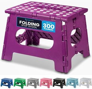 Handy Laundry Folding Step Stool, The Lightweight Step Stool, Sturdy Enough to Support Adults & Safe Enough for Kids, Opens Easy with One Flip, For Kitchen, Bathroom, Bedroom, Kids or Adults, (Purple)