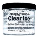 Ampro Pro Styl Clear Ice Styling Gel - Protects and Strengthens Your Strands - Non-Flaking, Alcohol Free, Vegan Formula - Flexible, Touchable Hold for All Hair Types - 908 g