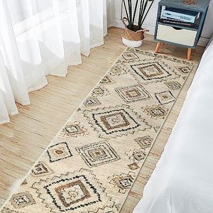 MARLOW Runner Rugs, 180X60cm Anti-Slip Area Rugs,Low Pile Soft Entry Carpet Washable - Versatile for Hallway, Bedroom, Kitchen, Dining Room, Living Room, Study (Cream)