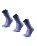 DANISH ENDURANCE 3 Pack Cushioned Running Socks for Long Distances, Crew Length, Anti-Blister for Men & Women