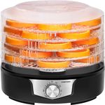 Chefman 5-Tray Food Dehydrator, 11.4-Inch Transparent Trays, Adjustable Temperature Control, Create Dried Snacks For The Family, Prepare Fruits, Jerky, Vegetables, Meats, & Herbs