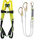 CHANDOKS Industrial Fall Protection Safety Harness – Full Body Adjustable Climbing Belt with Shock Absorber, Scaffolding Hook & Double Lanyard | ISI Certified for Construction & Roofing (PACK OF 1)