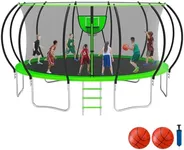 KOFUN 1500LBS 8 10 12 14 16 FT Outdoor Tranpoline for Kids and Adults,【Curved Poles Larger Room】 Tranpolines Outdoor with Net, Ladder,ASTM Approval- Easy to Assemble Recreational Tranpoline