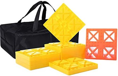 Homeon Wheels RV Leveling Blocks, One Top Tire Wheel Chock and 9 Pack Interlocking Leveling Blocks with Carrying Bag, Heavy Duty Camper Leveling Blocks and Chocks Anti-Slip Pads Design (WH-303)