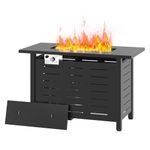 Aoxun Outdoor Propane Fire Pit Table 40", 48,000 BTU Rectangular Gas Fire Table with Waterproof Cover, Firepit Table with Lava Rock for Outside, Patio, Backyard