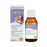 KidzVita Anti-Cold & Flu for Kids, Natural Remedy Nasal Congestion, Runny Nose, Sore Throat, Fever, Elderberry, Echinacea root extract, Chamomile, Herbal Formula, 2+ Years, 100ml