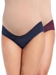 THE MAMA KLUB Pack of 2 Maternity Panties, Low Waist, v Shape