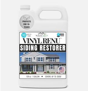 Vinyl Renu Premium Siding Restorer | Lasts 10+ Yrs | Restores Original Color & Beauty To All Siding Types | Rejuvenates & Protects Siding, Doors & Patio Furniture | Complete Kit (1 Gallon)