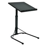 Folding Laptop Table Black With Adjustable Height and Tilt Angle Portable Gaming Computer Desk Tablet Stand Tray Bedside Sofa Armchair Crafting Jigsaw