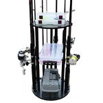 Rush Creek Creations 17 Spinning Fishing Rod/Pole Storage Utility Box Organizer Floor Rack - Features Heavy Duty Adjustable Wire Shelf