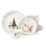 Lenox 895051 Merry Grinchmas 12-Piece Dinnerware Set, Green, 14.33