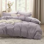 Bedsure Dusty Purple Duvet Cover Queen Size - Soft Prewashed Queen Duvet Cover Set, 3 Pieces, 1 Duvet Cover 90x90 Inches with Zipper Closure and 2 Pillow Shams, Comforter Not Included