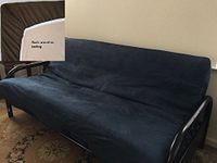 OctoRose Full Size - Elastic on Bottom - Bonded Micro Suede - Easy-Fit Fitted Futon Cover (Navy Blue)