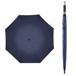 GRACIOUS MART 37inch Windproof Large Golf Stick Umbrella with Cover UV Protection Rubber Handle Automatic Open Waterproof for Men, Women and Family (BLUE, Large)