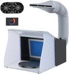 Airbrush Spray Booth Fume Extractor & Bright Lighting, Craft Table Airbrush Booth Hobby & Pro Model Cake Nail Art Pottery & Crafts, Portable Painting Booth Turntable,