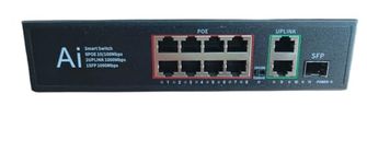 Hanutech 10/100Mbps 8 Port PoE+2GE Uplink+1G SFP CCTV Networking Switch, 96W CCTV Networking PoE Switch - 1 Year Warranty