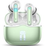 Wireless Earbuds, Bluetooth 5.3 Headphones Wireless Earphones, In Ear buds Wireless Earbuds, 4 ENC Noise Cancelling Mic Wireless Headphones, IP7 Waterproof 40H Playtime, Mini Ultra Light, Grass Green