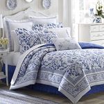 Laura Ashley Charlotte Duvet Cover Set, Full/Queen, Medium Blue
