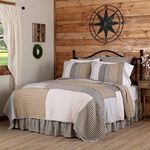 VHC Brands Ashmont Patchwork Quilt, California King-115Lx130W, Warm Grey