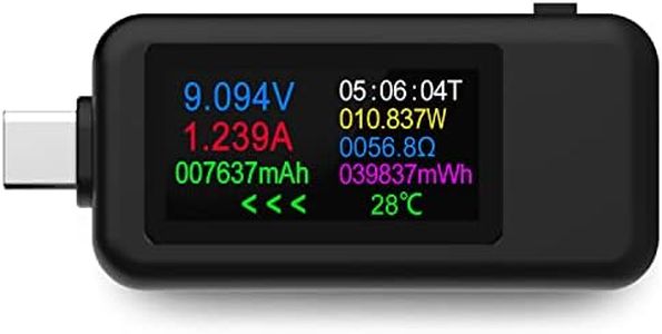YOJOCK USB C Tester de Tension de Courant Multimètre Numérique LCD USB Compteur Voltmètre Ampèremètre Capacité Alimentation Chargeur Détecteur (Version classique)
