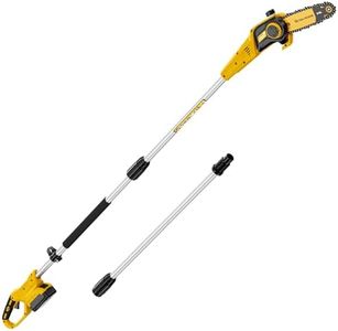 Pyrcruax Cordless Pole Saw, Compatible with Dewalt 20V Max Batteries, 8 Inch Low Kick-Back Bar and Chain, Extension Pole for Up to 15 FT Reach, Auto Lubrication System, Battery & Charger not included
