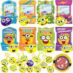 ARUSIMA Valentines Plush Keychain - 28 PACK Expression Face Plush Keychain with Claw Machine Valentines Day Cards, Funny Valentine Exchange Cards for School Classroom, Valentines Day Gifts for Kids