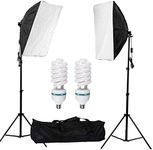 Vivider (TM) 2PCS Softbox Photography Continuous Lighting Kit 150W 5500K Bulbs 20"X28" Professional Photo Studio Equipment with 2M Adjustable Stand CFL Bulb for Video Filming Portraits