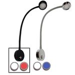 Wave One Marine | Dual Color Gooseneck LED Chart Reading Light | Flexible Dimmable Sailboat Cabin Wall Map Boat Yacht RV Interior Night Lighting 12-24V Volt (Black | White & Red)
