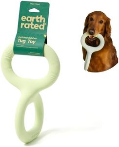 Earth Rated Tug of War Dog Toy, Interactive Pull Toy for Adult and Puppy Dogs, Ergonomic Grip, Natural Rubber, Large, Green