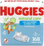 Huggies Natural Care Refreshing Baby Wipes, Hypoallergenic, Scented, 3 Flip-Top Packs (168 Wipes Total)