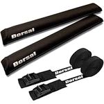 DORSAL Sunguard (No Fade) Aero Roof Rack Pads and 15 ft Straps - Pack of 4 for Car Surfboard Kayak SUP Snowboard 20" Black (No Fade)