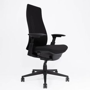 Haworth Bürostuhl Fern – komfortabler Schreibtischstuhl in ausgezeichnetem, nachhaltigem Design – ergonomischer Bürostuhl mit mehrdimensionaler Rückenunterstützung – schwarz