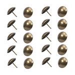 Yinpecly 100Pcs Antique Upholstery Nails Tacks 0.98" Head Dia Metal Round Thumb Push Pins, for Furniture Decorative Sofa Headboards Chair Hardware Cork Board Green Patina Tone
