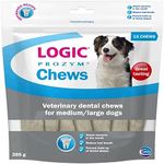 Logic Prozym Chews, Dental Chews For Dogs And Puppies Over 6 Months, Dog Dental Chews Large For Tooth Care, Dental Chews For Dogs Medium, Low Calorie Dog Chews, 15 Large Dog Chews Neutral