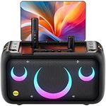 Karaoke Machine for Adults with Lyrics Display, Built-in 13.3" Screen, 64GB Tablet, 4 DJ Lights 460W Bluetooth Speaker with 2 Wireless Microphone (Hidden & Self Charging), PA System for Party, TV,Home