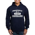 CafePress Property of a Hot Mechanic Hoodie (dark) Men's Dark Hooded Sweatshirt Hoodie Navy