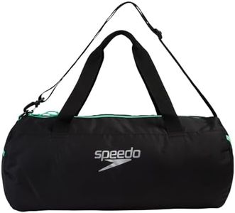 Speedo Unisex Adult Duffel Bag Duffel Bag, Black/Green Glow, One Size