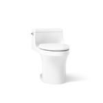 KOHLER K-5172-0 San Souci Comfort Height Compact Elongated 1.28 GPF Toilet with Aqua Piston Flushing Technology and Left-Hand Trip Lever