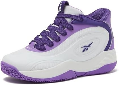 Reebok Open Gym Kids Basketball Shoes for Boys and Girls Sneakers Size Big and Little Kid 11 to 7, Purple/White, 5
