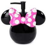 Disney Minnie Mouse Soap Dispenser - Pink & Black Kids Bathroom Accessory - Resin Lotion Pump