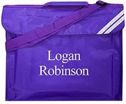 Kids Essentials Personalised Name School Book Bag Embroidered Colours Back to School Bag (Purple)